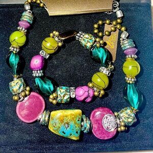 AXT Stones Gems & Beads Necklace & Bracelet Ser